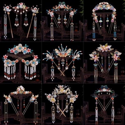 明制古风景泰蓝头饰古装发饰