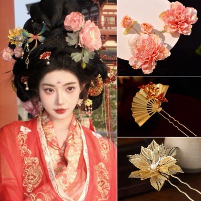 唐代簪花国色芳华同款发簪汉服