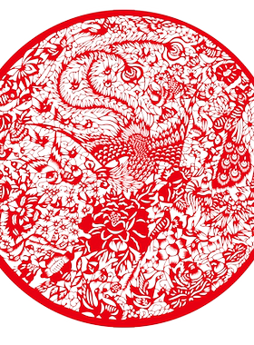 镂空福字门贴墙贴作品纯手工剪纸