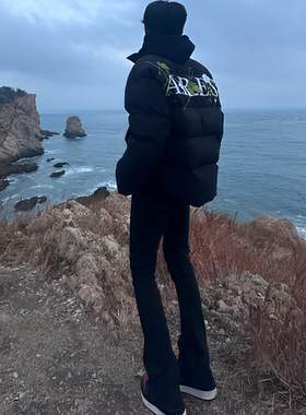 时尚vibe直筒窄版潮流微喇裤子2025cleanfit黑色柳叶弯刀牛仔裤子