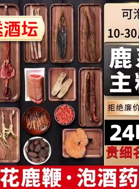 十全大补泡酒药材鹿茸梅花鹿鞭干肾补阳泡酒的药材男士专用泡酒料
