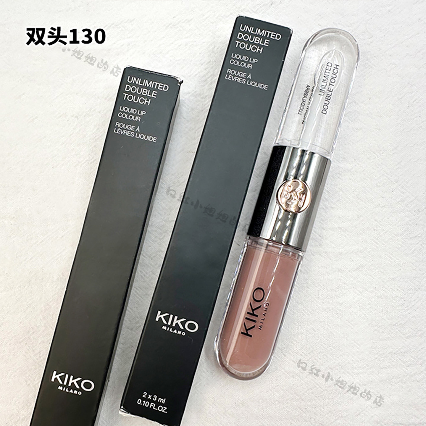 现货KIKO双头唇釉130号裸土粉色白开水不沾杯欧美妆唇彩口红103号 - 实物图
