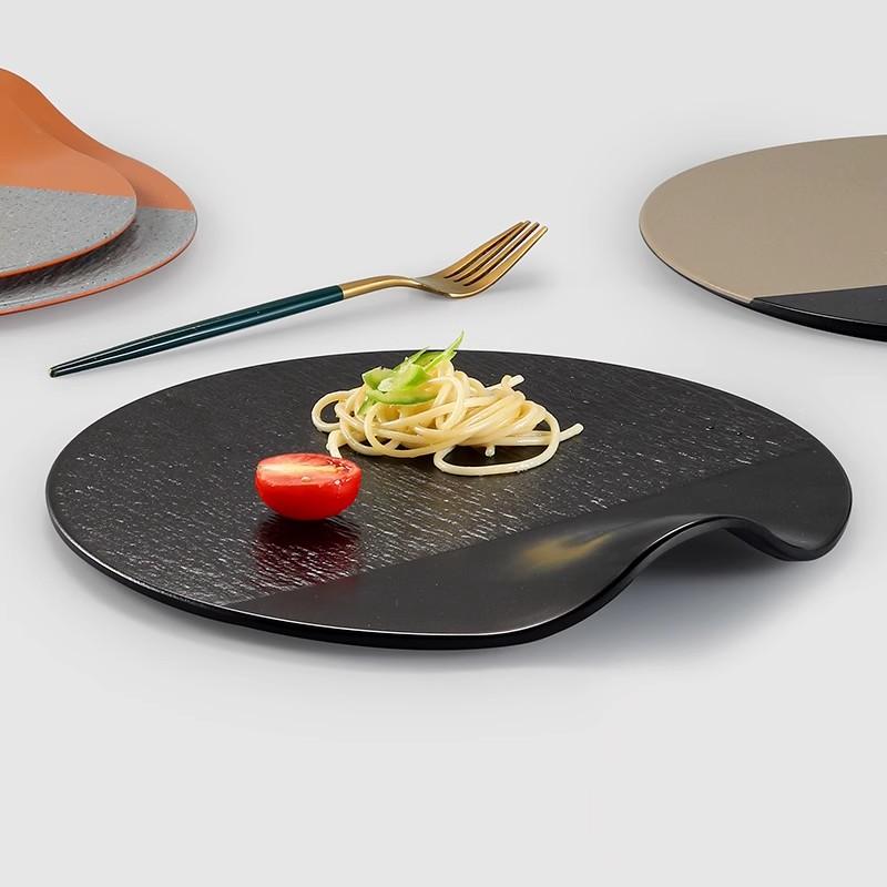 西餐盘金匠福密胺西餐盘不规则