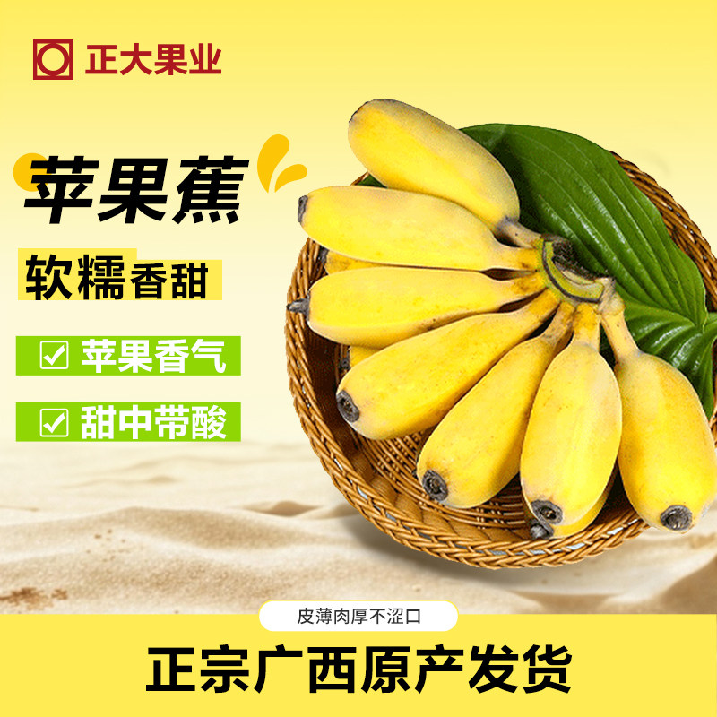 CP正大领鲜广西正宗苹果蕉香蕉自然熟皮薄肉厚软糯新鲜水果