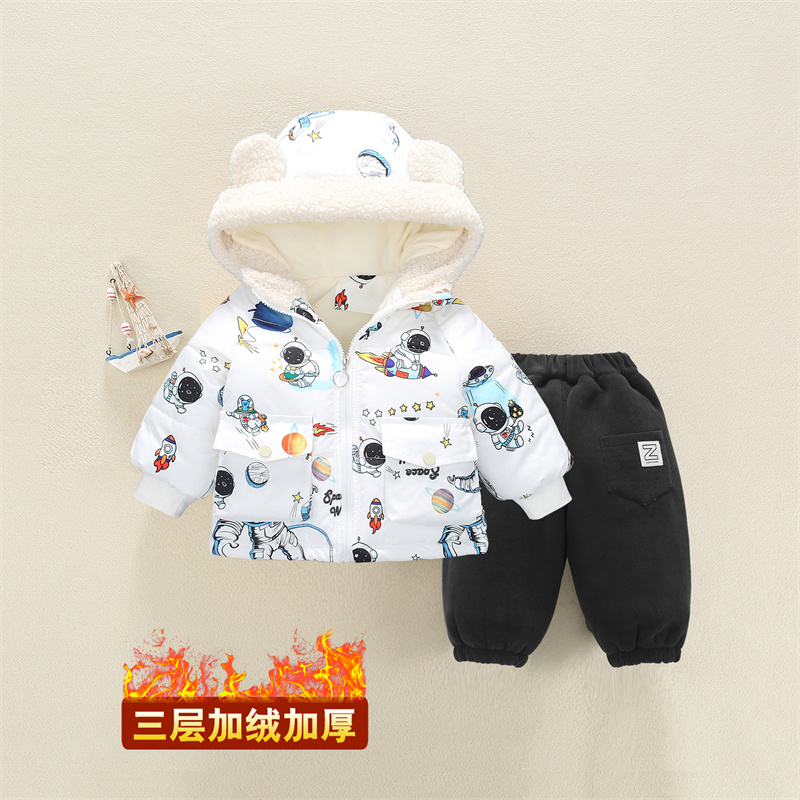宝宝棉袄男童3加厚棉衣新款儿童5加绒棉服婴儿1卡通冬装外套潮4岁