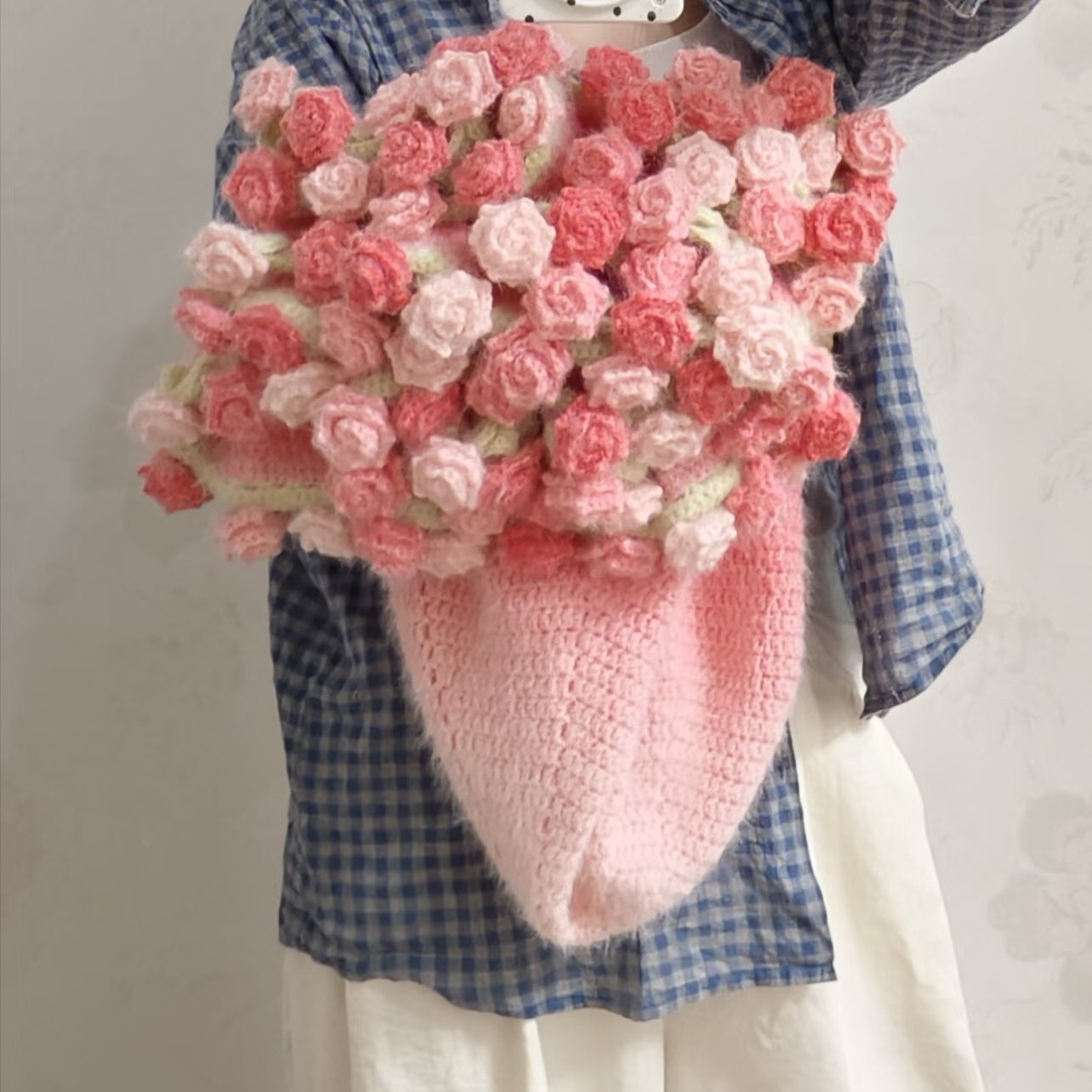 定制【成品】花束毯子玫瑰花铃兰