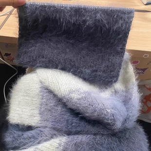 雪宝同款围巾手工编织diy材料包长毛渐变毛线十墨染山水刻送男友