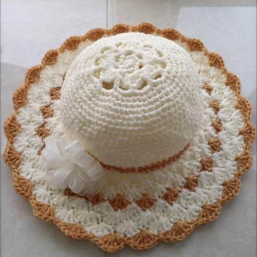 夏季帽子手工diy编织钩针夏凉帽