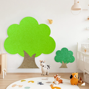 毛毡软木板照片墙幼儿园环创背景墙装饰学校画作展示儿童房装饰