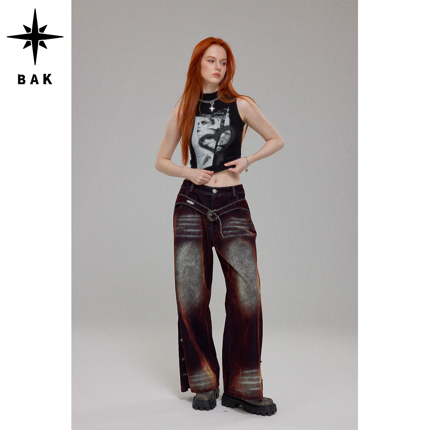 达克罗曼风水洗丝绒牛仔长裤