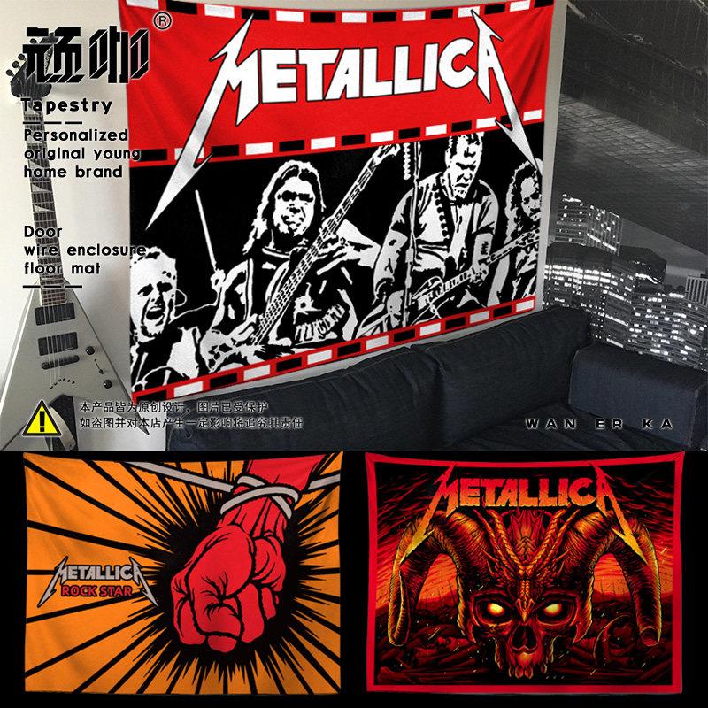 挂布背景布大尺寸 激流金属metallica摇滚乐队欧美复古卧室挂布
