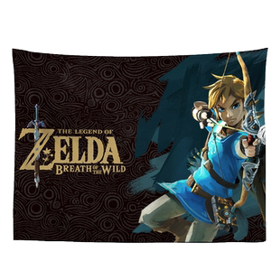 Switch电玩游戏塞尔达传说荒野之息林克网吧网咖电竞房假窗户挂布