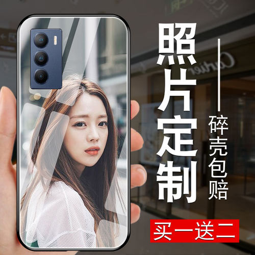适用vivot1照片手机壳玻璃个性