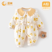 a类纯棉冬季 婴儿夹棉衣服加厚棉服连体衣冬装 宝宝衣服婴幼儿冬装