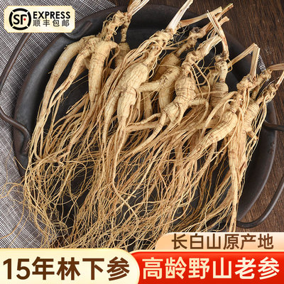 人参林下参长白山野山参东北老山参官方旗舰店15年礼盒装泡酒煲汤
