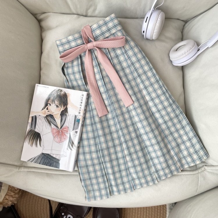 【蓝风铃】肥猫原创JK制服正版格裙春夏学生短裙校供百褶裙