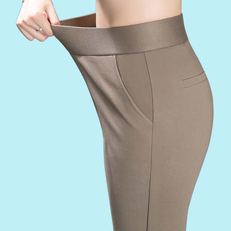 中老年休闲裤女秋冬2025高腰弹力松紧直筒裤显瘦长裤妈妈裤子加绒