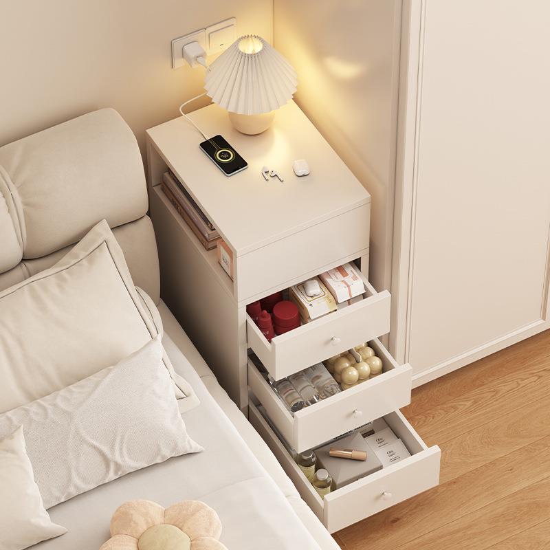 极窄移动床头柜简约现代小型侧边收纳柜子家用卧室超窄简易置物架