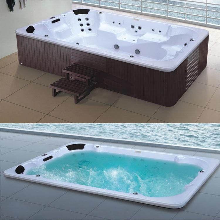 花园泳池10-12人亚克力恒温浴缸冲浪按摩缸户外大池泡澡浴池tubs