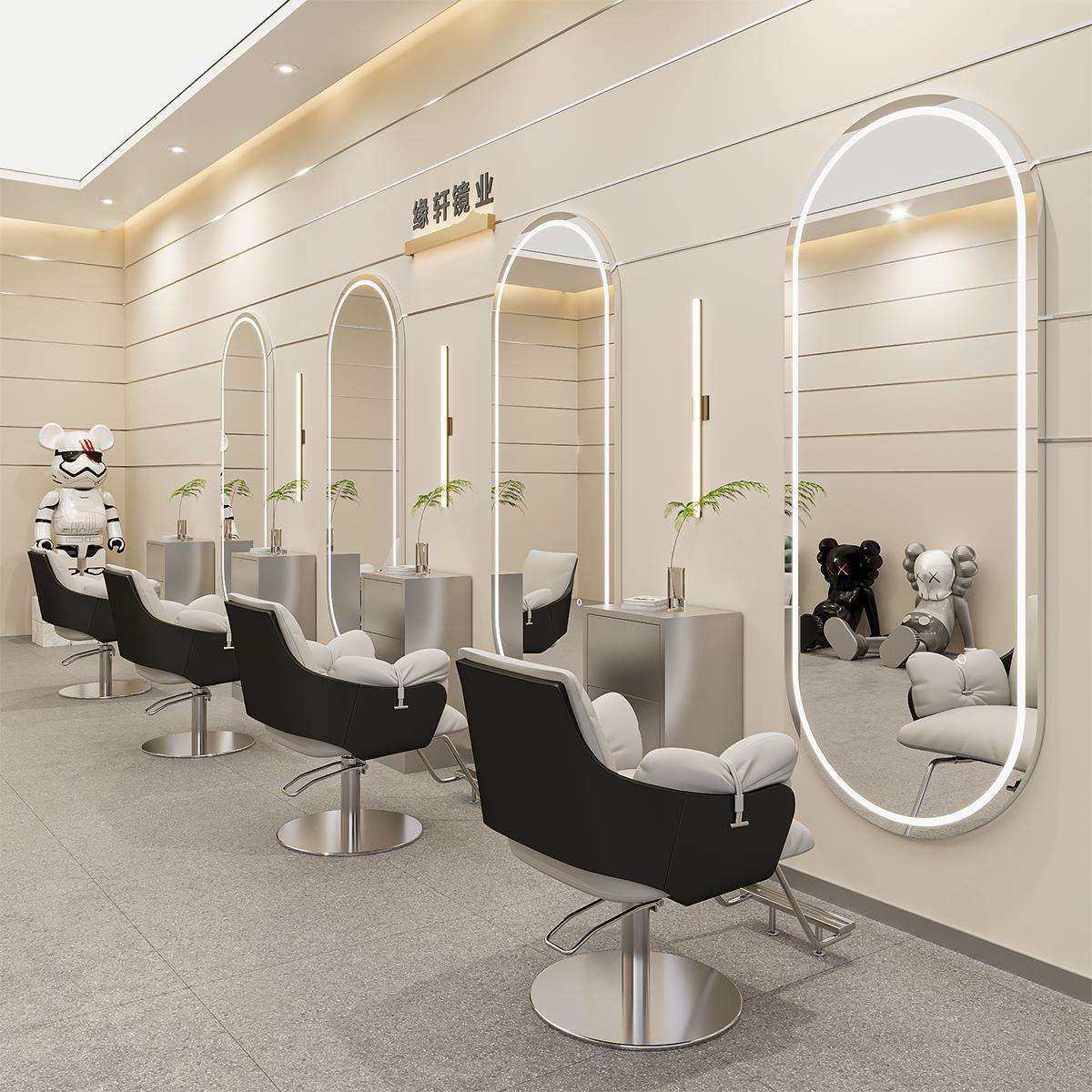 理发店网红镜子挂墙美发镜台单面带灯镜壁挂式发廊LED镜专用智能,影音电器,更多影音配件,淘宝优惠券,粉丝福利购,淘宝优惠卷