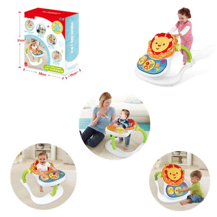婴儿四合一学步车手推车多功能助步车宝宝餐桌椅热销玩具