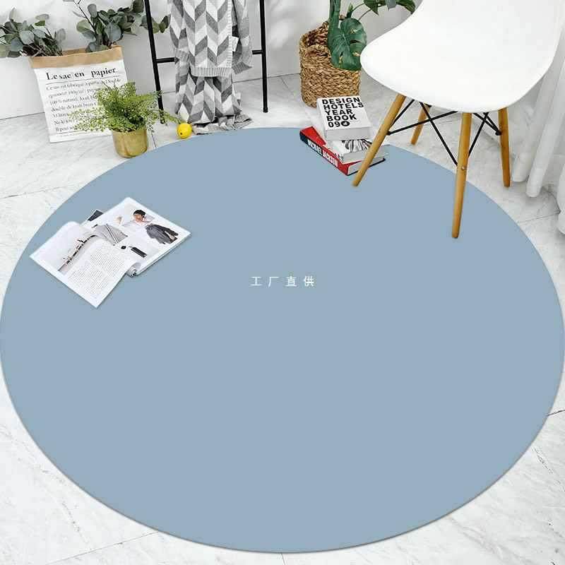 ft纯色北欧圆形皮革地垫可擦洗免洗PVC防水防滑吊篮垫电脑椅转椅