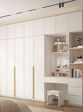 fLE实木衣柜家用卧室现代简约新款ENF级欧松板白色平开门组合大衣