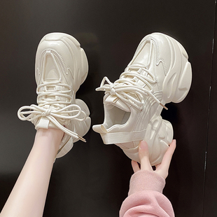 欧货老爹鞋女款2026春季新款白色炸街厚底百搭轻便超火休闲运动鞋