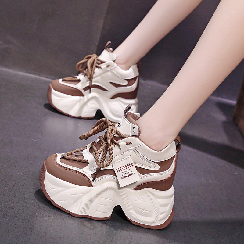 超好看老爹鞋显脚小2026秋新款10cm内增高女鞋厚底女士轻便运动鞋