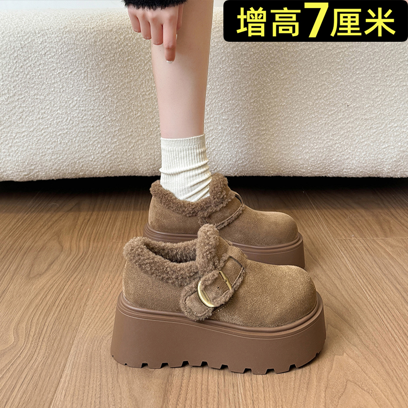 一脚蹬软厚底雪地靴小码