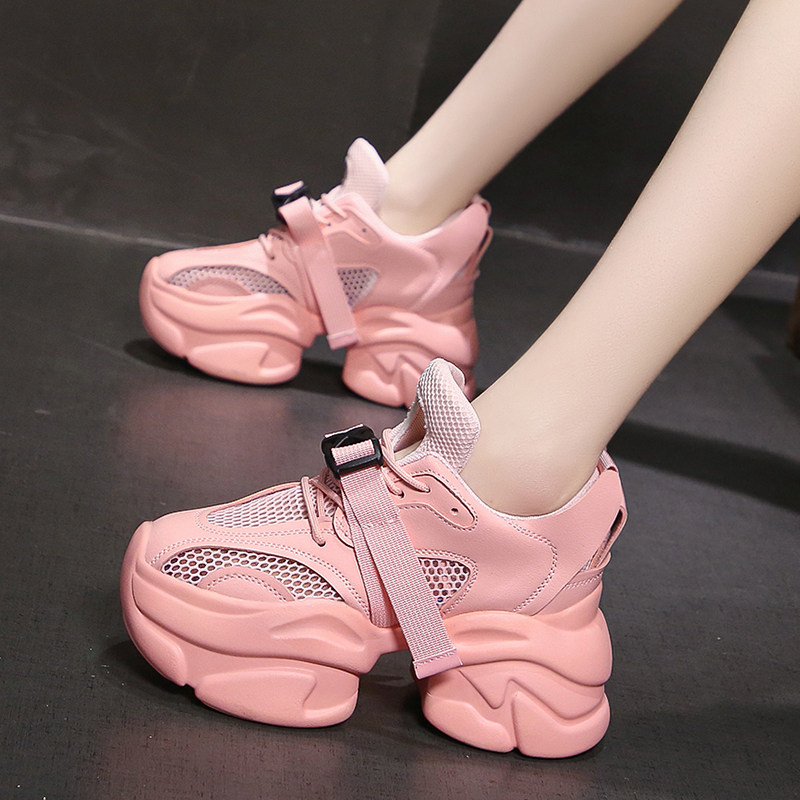 老爹鞋女款小个子2026夏季新款厚底百搭8cm增高鞋网面休闲运动鞋