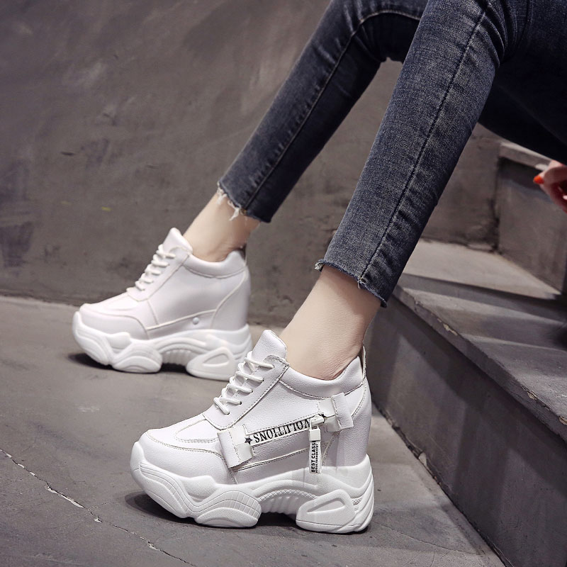 内增高女鞋春秋2021款小白鞋12cm