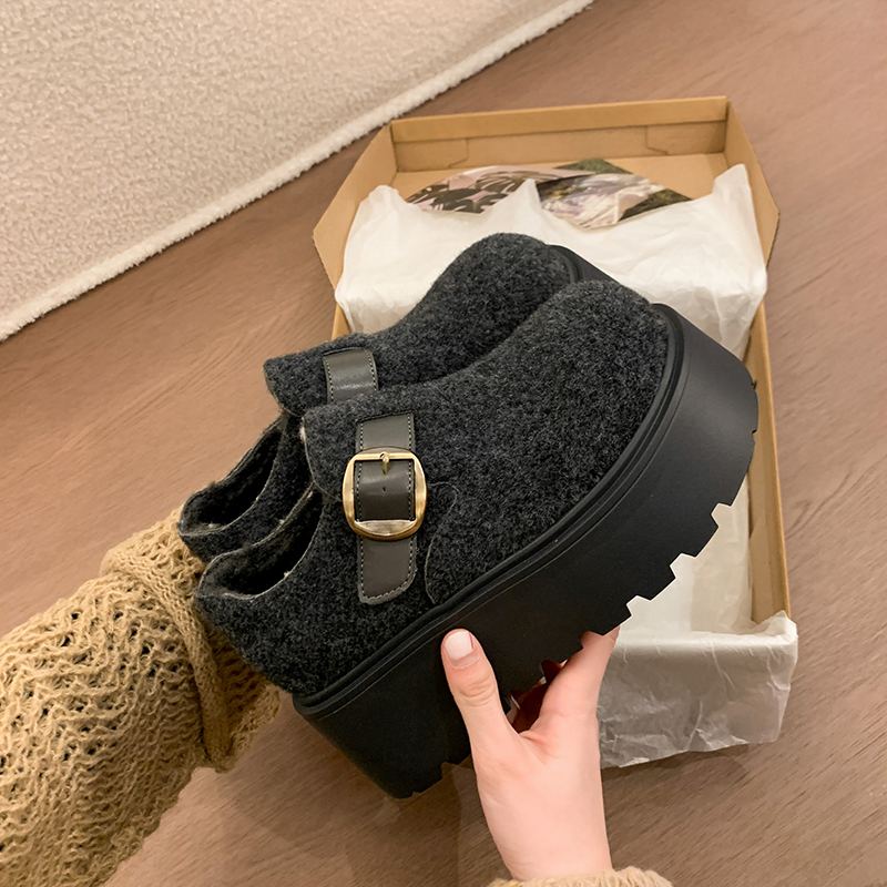 灰色勃肯鞋女软厚底2025