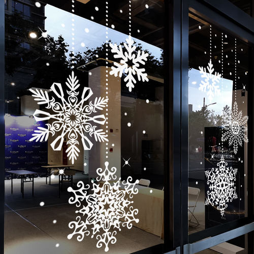 圣诞节装饰布置静电贴玻璃门贴纸