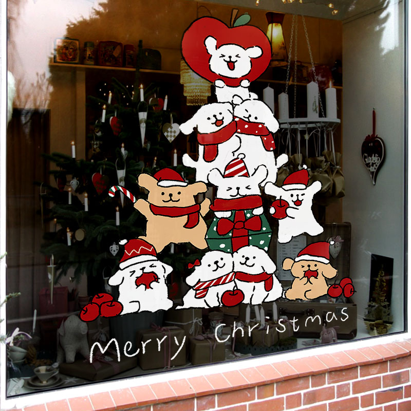 圣诞节装饰静电贴玻璃门贴纸
