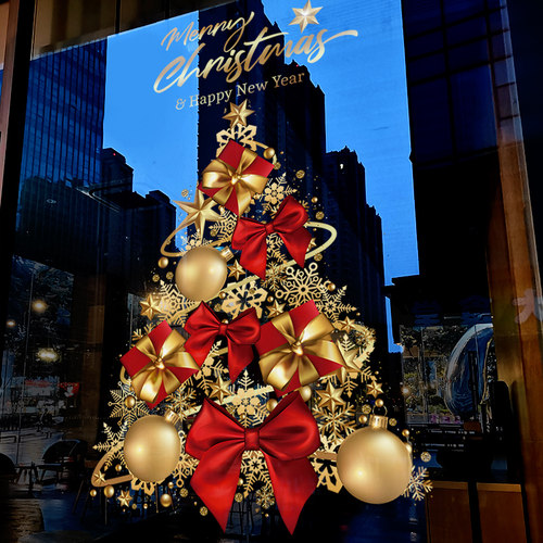 圣诞节装饰静电贴玻璃门贴纸