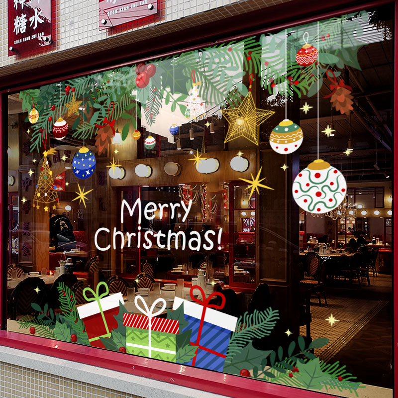 圣诞节装饰静电贴玻璃门贴纸