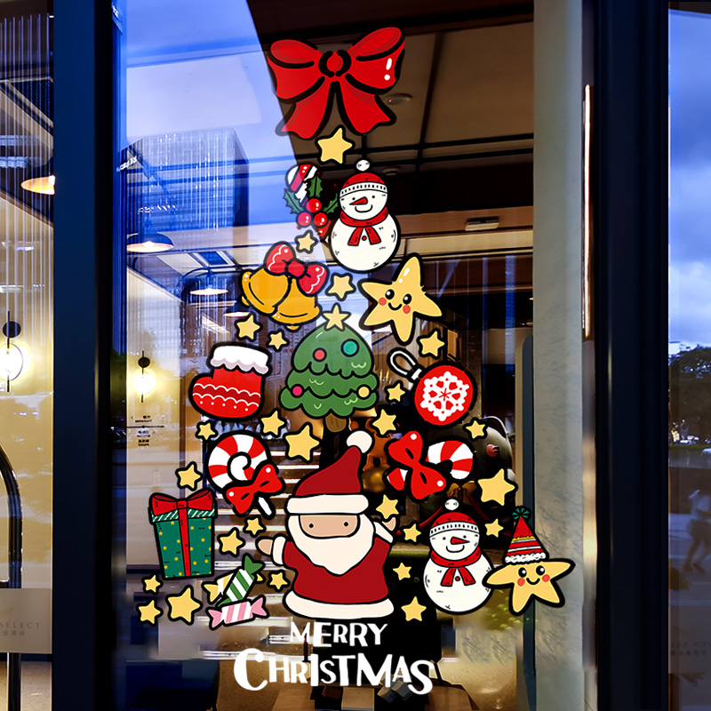 圣诞节装饰静电贴玻璃门贴纸