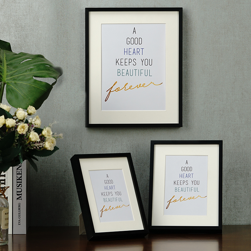 金属简约黑色相框摆台67810寸