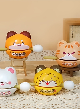 卡皮巴拉招财桌面摆件治愈创意敲打木鱼解压玩具小马宝莉磁吸画板