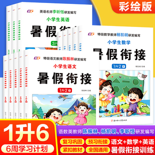 团购优惠小学生暑假作业本衔接教材一升二升三升四升五升六年级暑期培训班语文数学英语上下册培优复习预习课部编人教版 全套练习册