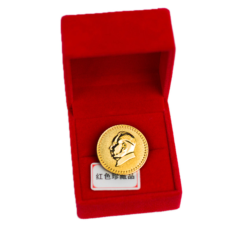 毛爷爷头像黄铜镀鎏金胸针胸章毛爷爷潮人复古像章纪念章徽章饰品