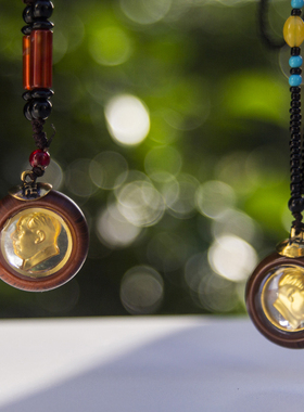 红昇毛泽东主席头像毛衣链桃木项链女时尚衣服 配饰项链人物装饰