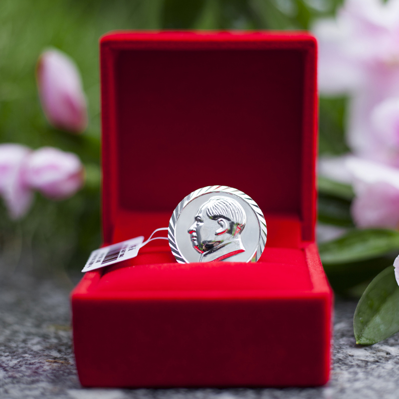 毛主席胸针头像纯银徽章装饰品