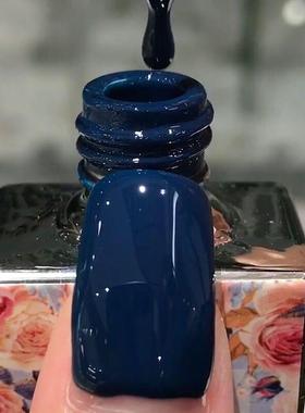 2025年新款深迪蓝光疗甲油胶显白藏蓝色深墨蓝气质网红流行美甲店