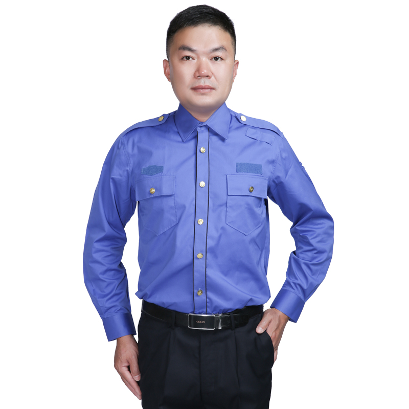 新式城中衬衣制服管理保安男长袖综市容衬衫女工作服工装夹克现货
