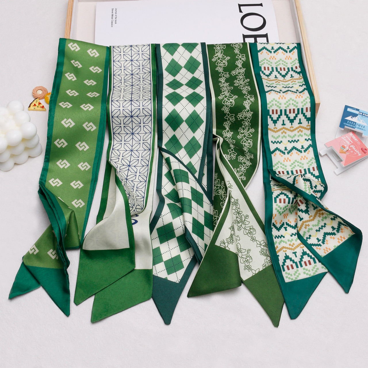 绿色系显白嫩ins百搭丝带绑发法式蝴蝶结头带气质缠包带结婚丝巾,服饰配件/皮带/帽子/围巾,围巾/丝巾/披肩,淘宝优惠券,粉丝福利购,淘宝优惠卷