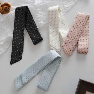 新款百搭波点围巾不规则点点辣妹丝巾小众复古多功能搭配发带配饰