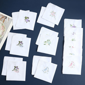 泽略纯棉蕾丝手绢全棉女士古风手帕擦汗小方巾彩底彩绣花刺绣手帕