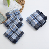 薄款 中老年男士 老式 经典 纯棉手帕格子手绢手巾装 饰口袋巾擦汗巾